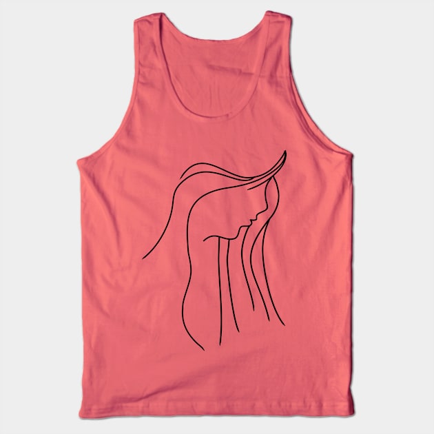 Girl - Silky hair Tank Top by Aamen